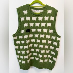 Warm and Wonderful Green (Diana) Sheep Pattern Sweater Vest